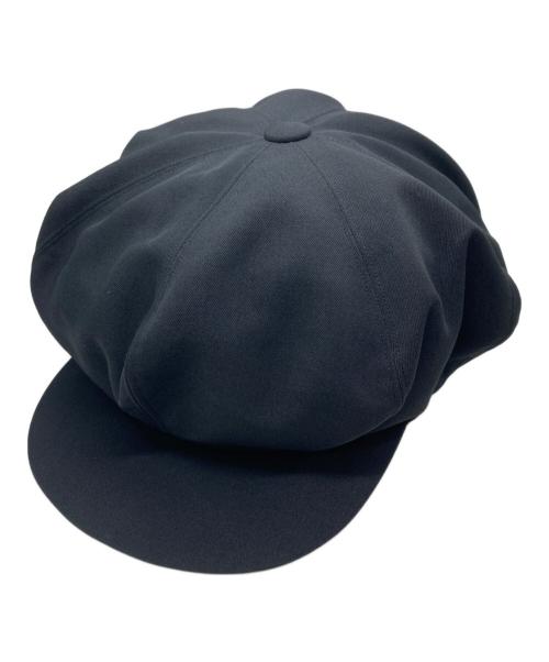 kijima takayuki（キジマタカユキ）KIJIMA TAKAYUKI (キジマタカユキ) POLY CHINO FLAT BIG CASQUETTE/ ポリチノフラットビッグキャスケット ブラック サイズ:2の古着・服飾アイテム