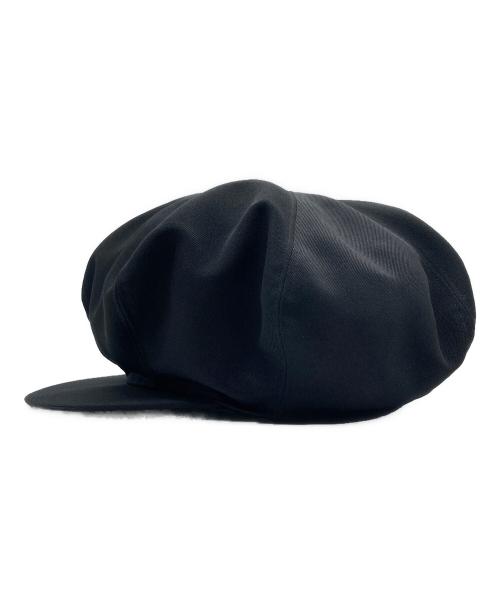 kijima takayuki（キジマタカユキ）KIJIMA TAKAYUKI (キジマタカユキ) POLY CHINO FLAT BIG CASQUETTE/ ポリチノフラットビッグキャスケット ブラック サイズ:2の古着・服飾アイテム