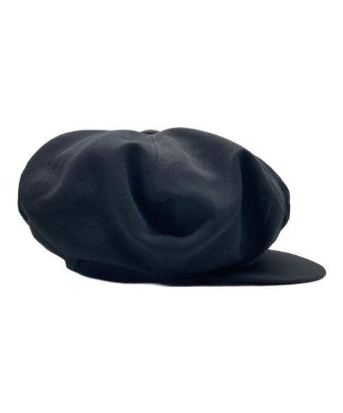 kijima takayuki（キジマタカユキ）KIJIMA TAKAYUKI (キジマタカユキ) POLY CHINO FLAT BIG CASQUETTE/ ポリチノフラットビッグキャスケット ブラック サイズ:2の古着・服飾アイテム