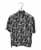 Hysteric Glamourヒステリックグラマー）の古着「HYSTERIC FICTION アロハシャツ」｜ブルー