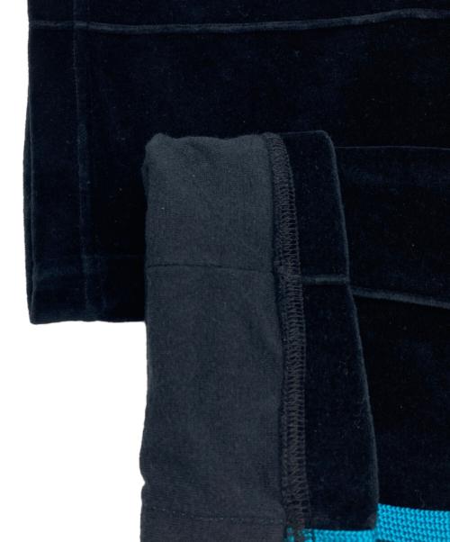 Needles（ニードルズ）Needles (ニードルズ) Narrow Track Pant - C/Pe Velour / ナロートラックパンツ ブラック×ブルー サイズ:Mの古着・服飾アイテム