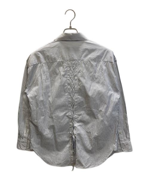 ticca（ティッカ）TICCA (ティッカ) バックレースアップ ストライプシャツ ネイビー×ホワイト サイズ:SIZE Freeの古着・服飾アイテム