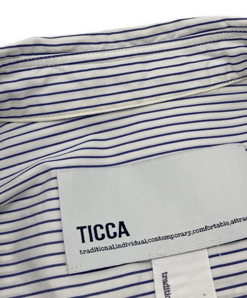 ticca（ティッカ）TICCA (ティッカ) バックレースアップ ストライプシャツ ネイビー×ホワイト サイズ:SIZE Freeの古着・服飾アイテム
