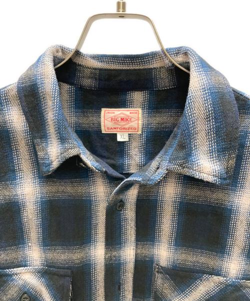 BIG MIKE（ビックマイク）BIG MIKE (ビックマイク) HEAVY FLANNEL SHIRTS ブルー×ホワイト サイズ:SIZE XLの古着・服飾アイテム