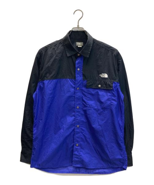 THE NORTH FACE（ザ ノース フェイス）THE NORTH FACE (ザ ノース フェイス) ロングスリーブヌプシシャツ ブルー×ブラック サイズ:SIZE Lの古着・服飾アイテム