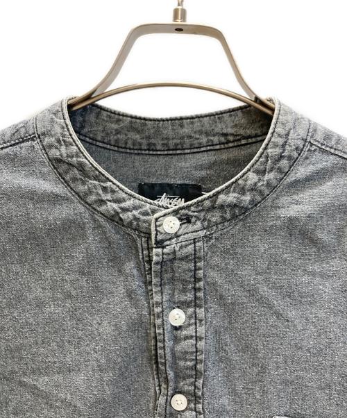 stussy（ステューシー）stussy (ステューシー) プルオーバーシャンブレー シャツ ブラック サイズ:SIZE Lの古着・服飾アイテム