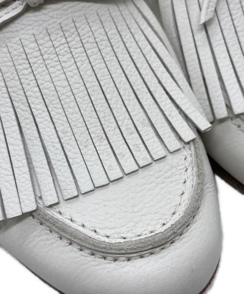 luca grossi（ルカグロッシ）Luca Grossi (ルカグロッシ) リボンキルトローファー ホワイト サイズ:35 1/2の古着・服飾アイテム