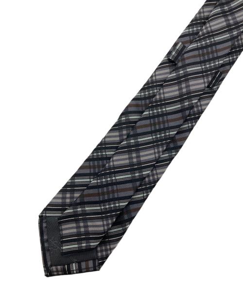 Vivienne Westwood（ヴィヴィアンウエストウッド）Vivienne Westwood (ヴィヴィアンウエストウッド) オーブ刺繍チェックネクタイ グレー サイズ:表記無しの古着・服飾アイテム