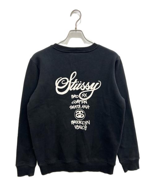 stussy（ステューシー）stussy (ステューシー) ワールドツアースウェット ブラック サイズ:Lの古着・服飾アイテム
