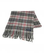 Burberry'sバーバリー）の古着「カシミヤチェックマフラー」｜グレー