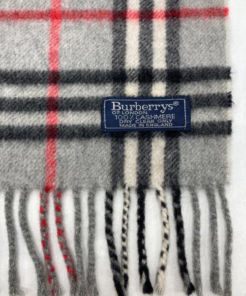 Burberry's（バーバリー）Burberry's (バーバリーズ) カシミヤチェックマフラー グレーの古着・服飾アイテム