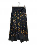 3.1 phillip limスリーワンフィリップリム）の古着「チェリー柄ロングスカート」｜ブラック×ベージュ