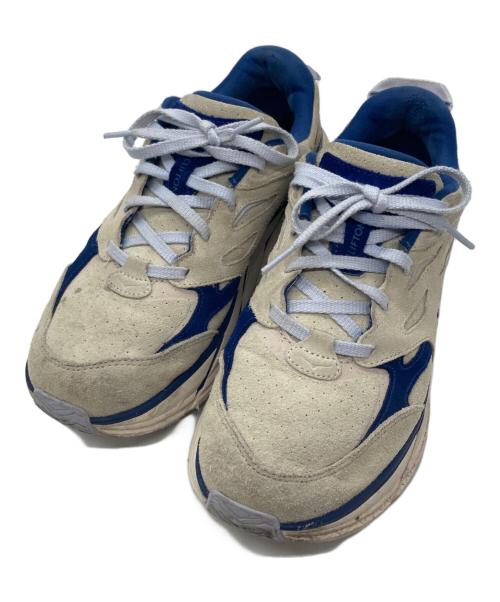 HOKAONEONE（ホカオネオネ）HOKAONEONE (ホカオネオネ) CLIFTON L SUEDE / クリフトン L スエード ベージュ×ブルー サイズ:27.5の古着・服飾アイテム