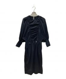ETRE TOKYO（エトレトウキョウ）の古着「Gather One Piece ギャザーワンピース」｜ネイビー