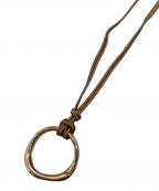 PHILPPE AUDIBERTフィリップ オーディベール）の古着「ELROSE GD コードネックレス」｜ゴールド×ブラウン