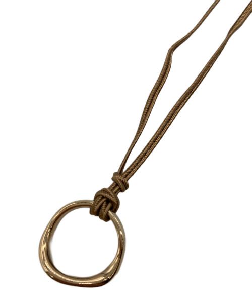 PHILPPE AUDIBERT（フィリップ オーディベール）PHILPPE AUDIBERT (フィリップ オーディベール) ELROSE GD コードネックレス ゴールド×ブラウンの古着・服飾アイテム