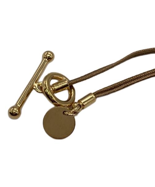 PHILPPE AUDIBERT（フィリップ オーディベール）PHILPPE AUDIBERT (フィリップ オーディベール) ELROSE GD コードネックレス ゴールド×ブラウンの古着・服飾アイテム