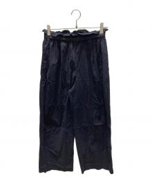 JOURNAL STANDARD（ジャーナルスタンダード）の古着「ウォッシャブル コットンリネン VIS ワイドパンツ」｜ネイビー