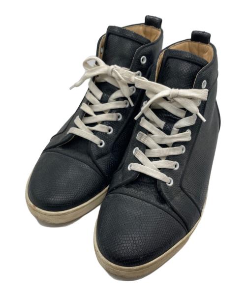 Christian Louboutin（クリスチャン・ルブタン）Christian Louboutin (クリスチャン・ルブタン) パイソン柄 ハイカット スニーカー ブラック サイズ:SIZE 42 1/2の古着・服飾アイテム