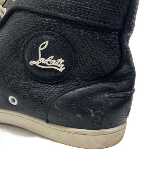 Christian Louboutin（クリスチャン・ルブタン）Christian Louboutin (クリスチャン・ルブタン) パイソン柄 ハイカット スニーカー ブラック サイズ:SIZE 42 1/2の古着・服飾アイテム