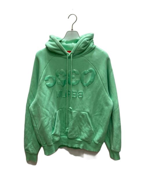 032c（ゼロスリーツーシー）032c (ゼロスリーツーシー) Glitch Hoodie グリッチフーディー グリーン サイズ:Ｍの古着・服飾アイテム