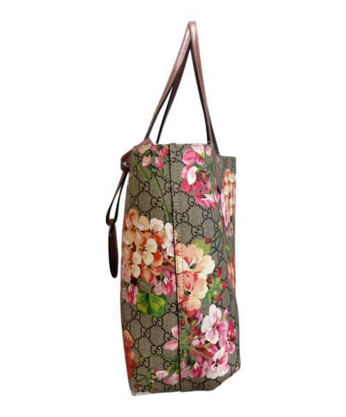 GUCCI（グッチ）GUCCI (グッチ) GGブルームス リバーシブルトートバッグ ブラウンの古着・服飾アイテム