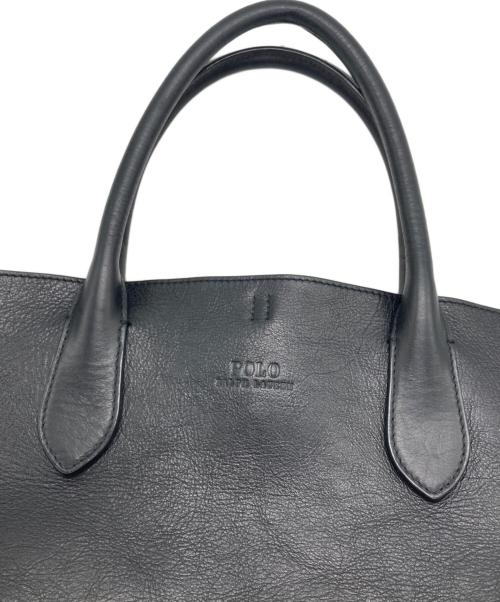 RALPH LAUREN（ラルフローレン）RALPH LAUREN (ラルフローレン) レザーハンドバッグ ブラックの古着・服飾アイテム