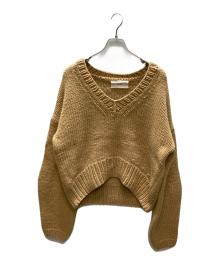 TODAYFUL（トゥデイフル）の古着「Vネックヘンリーニット」｜ベージュ
