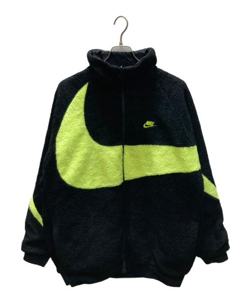 NIKE（ナイキ）NIKE (ナイキ) VM SWOOSH FULL ZIP JACKET ボア フリース ジャケット ブラック×グリーン サイズ:XXLの古着・服飾アイテム