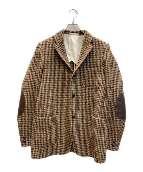 BEAMS PLUS（ビームスプラス）BEAMS PLUS (ビームスプラス) Harris Tweed (ハリスツイード) エルボーパッチ3Bジャケット ブラウン サイズ:Lの古着・服飾アイテム