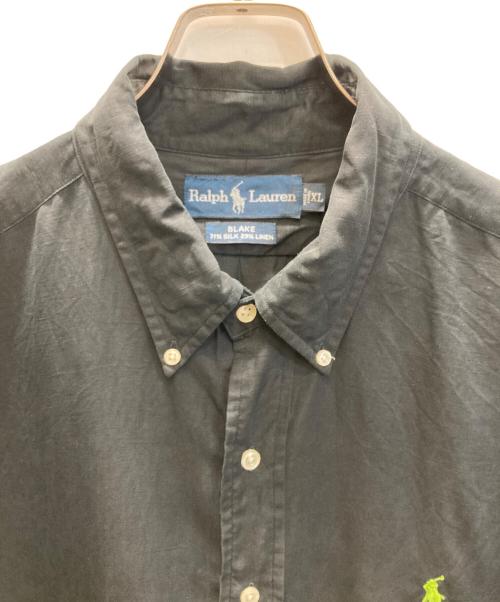 RALPH LAUREN（ラルフローレン）RALPH LAUREN (ラルフローレン) シルクリネンシャツ ブラック サイズ:XLの古着・服飾アイテム