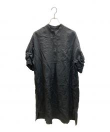 ticca（ティッカ）の古着「リネンツイストスリーブワンピース」｜ブラック