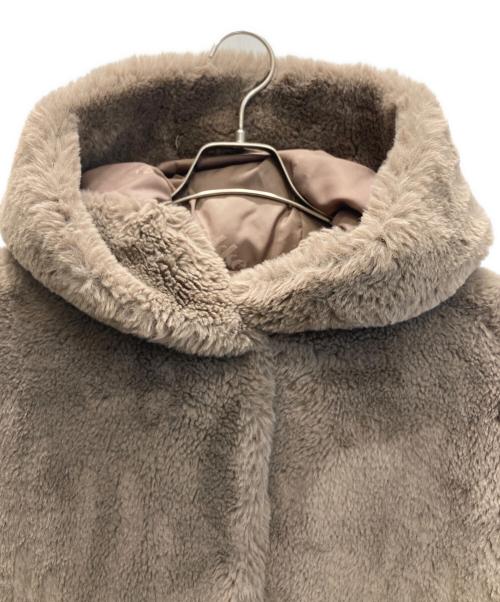 Jakke（ジャッキー）jakke (ジャッキー) FAUX FAR COAT WITH HOOD ブラウン サイズ:6の古着・服飾アイテム