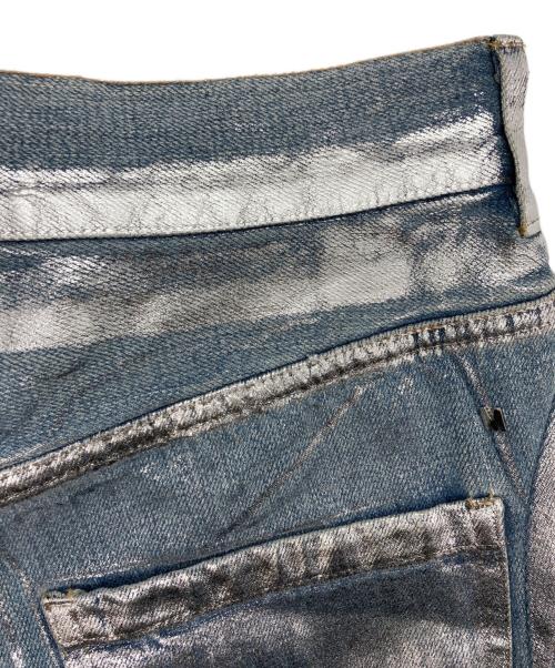 MUVEIL（ミュベール）MUVEIL (ミュベール) 装飾 コーティングデニムパンツ シルバー サイズ:38の古着・服飾アイテム