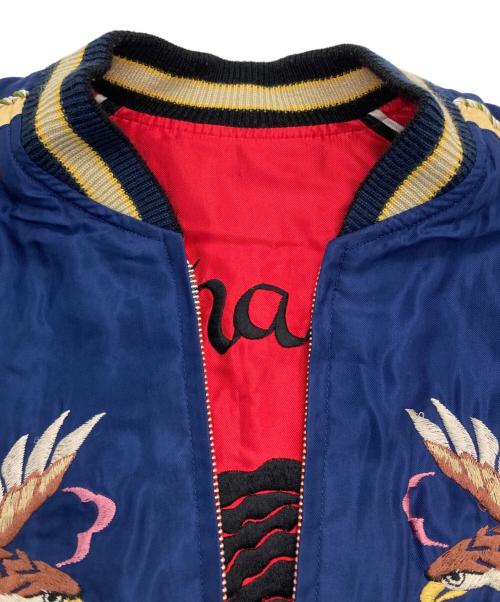 東洋エンタープライズ（トウヨウエンタープライズ）東洋エンタープライズ (トウヨウエンタープライズ) スーベニアジャケット EAGLE×BLACK TIGER ネイビー×ゴールド サイズ:Mの古着・服飾アイテム