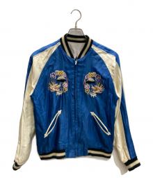 東洋エンタープライズ（トウヨウエンタープライズ）の古着「スーベニアジャケット SCULL×JAPAN MAP」｜ブルー×ホワイト