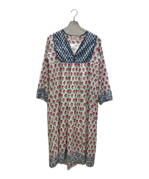 SZ Blockprints（エスゼットブロックプリント）SZ Blockprints (エスゼットブロックプリント) Kitty Dress ホワイト サイズ:Ｓの古着・服飾アイテム