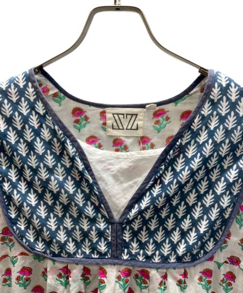 SZ Blockprints（エスゼットブロックプリント）SZ Blockprints (エスゼットブロックプリント) Kitty Dress ホワイト サイズ:Ｓの古着・服飾アイテム