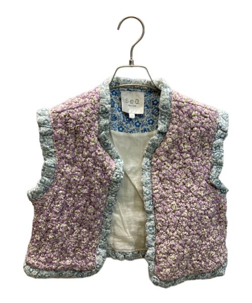 sea NEW YORK（シー ニューヨーク）sea NEW YORK (シー ニューヨーク) YORK IDA PRINT キルティングベスト パープル サイズ:XSの古着・服飾アイテム