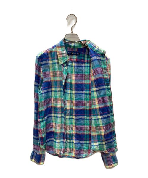 RALPH LAUREN（ラルフローレン）RALPH LAUREN (ラルフローレン) チェックリネンシャツ グリーン サイズ:Mの古着・服飾アイテム