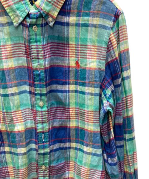 RALPH LAUREN（ラルフローレン）RALPH LAUREN (ラルフローレン) チェックリネンシャツ グリーン サイズ:Mの古着・服飾アイテム