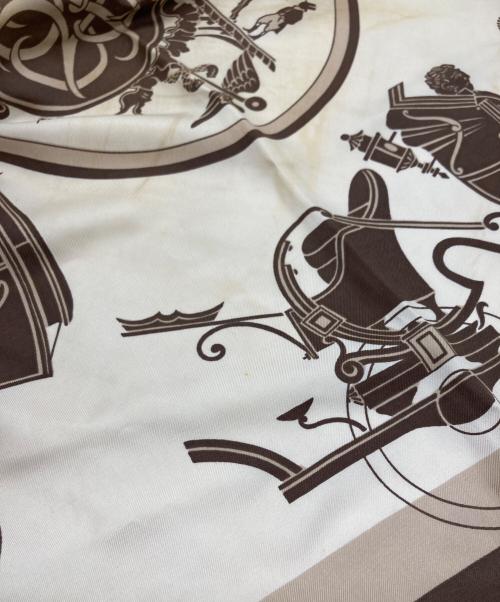 HERMES（エルメス）HERMES (エルメス) カレ80 エクスリブリス ベージュの古着・服飾アイテム