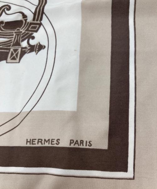 HERMES（エルメス）HERMES (エルメス) カレ80 エクスリブリス ベージュの古着・服飾アイテム