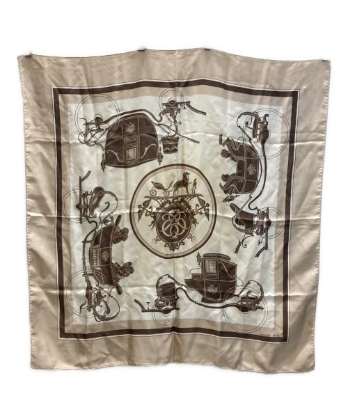 HERMES（エルメス）HERMES (エルメス) カレ80 エクスリブリス ベージュの古着・服飾アイテム