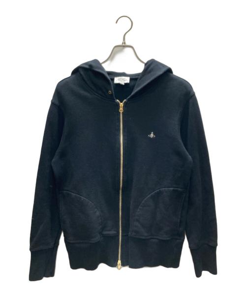 Vivienne Westwood man（ヴィヴィアン ウェストウッド マン）Vivienne Westwood man (ヴィヴィアン ウェストウッド マン) オーブ刺繍 ダブルジップパーカー ブラック サイズ:48の古着・服飾アイテム