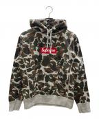 SUPREMEシュプリーム）の古着「BOX LOGO HOODED SWEATSHIRT CAMO /  ボックス ロゴ フーディー スウェットシャツ カモ」｜グレー×ブラウン
