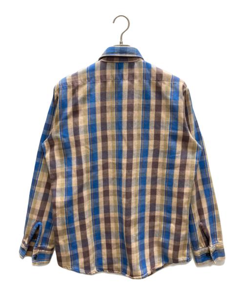 FIVE BROTHER（ファイブブラザー）FIVE BROTHER (ファイブブラザー) 70-80s チェックネルシャツ ベージュ×ブルー サイズ:SIZE Mの古着・服飾アイテム
