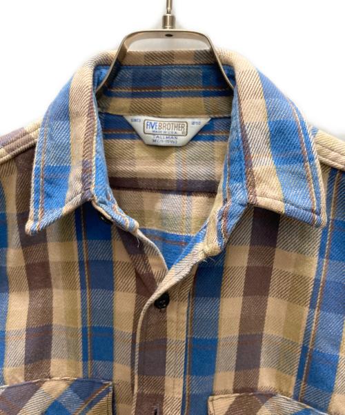 FIVE BROTHER（ファイブブラザー）FIVE BROTHER (ファイブブラザー) 70-80s チェックネルシャツ ベージュ×ブルー サイズ:SIZE Mの古着・服飾アイテム