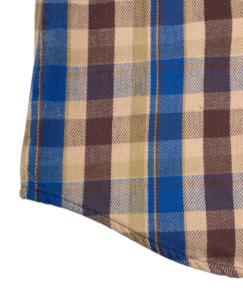 FIVE BROTHER（ファイブブラザー）FIVE BROTHER (ファイブブラザー) 70-80s チェックネルシャツ ベージュ×ブルー サイズ:SIZE Mの古着・服飾アイテム