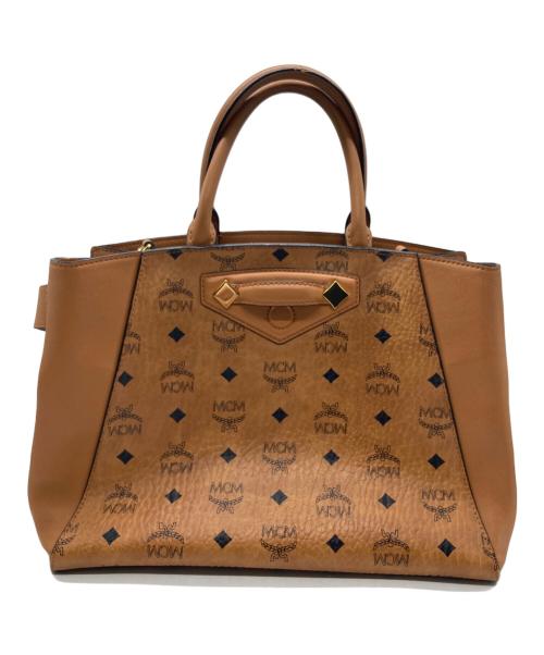 MCM（エムシーエム）MCM (エムシーエム) Essential Visetos Tote 2WAYロゴグラムショルダーバッグ ブラウンの古着・服飾アイテム